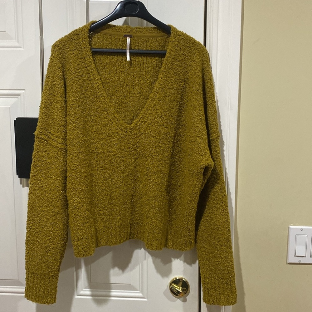 New Free People Finders Keepers Mustard Sweater